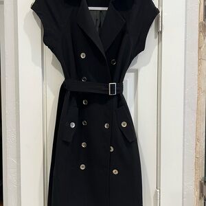 Calvin Klein Black Double-Breasted Midi Dress